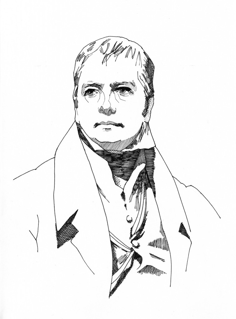 Drawing of Walter Scott