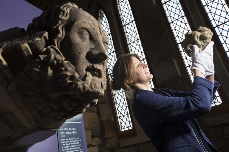 Collections Manager Rona Walker has recently been involved in the redisplay of the carved stone collection at Elgin Cathedral