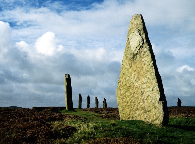 The Ring of Brodgar, an ancient set of standing stones in Orkney