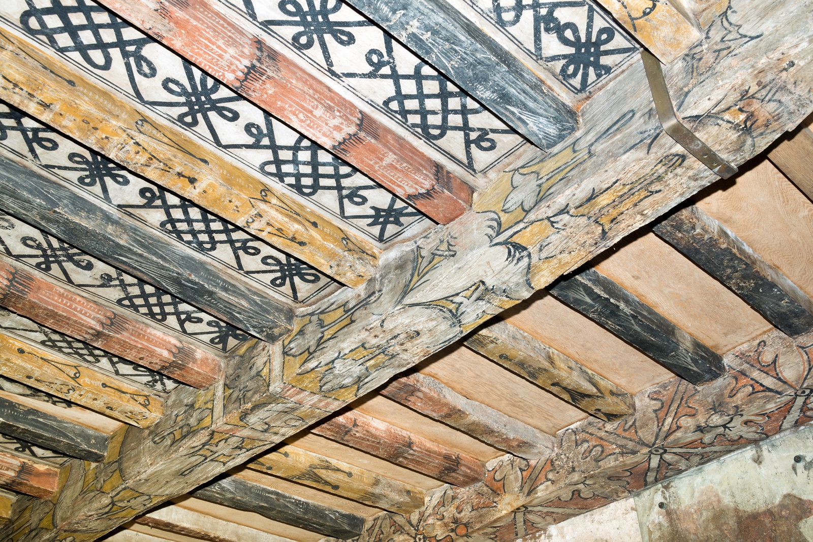 The painted ceiling at Huntingtower Castle