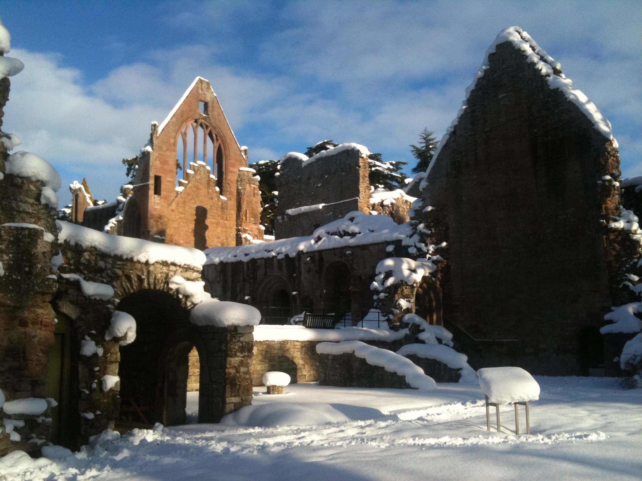 Dryburgh Abbey in winter
