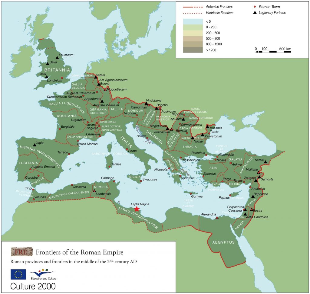 map showing the Roman Empire