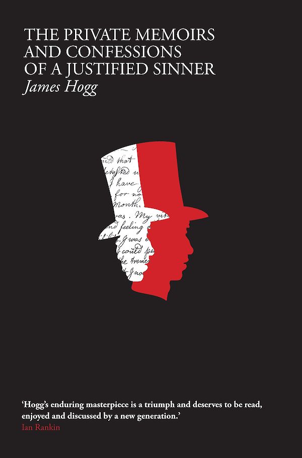 black book cover with a red and white outline of a man in a top hat in the centre