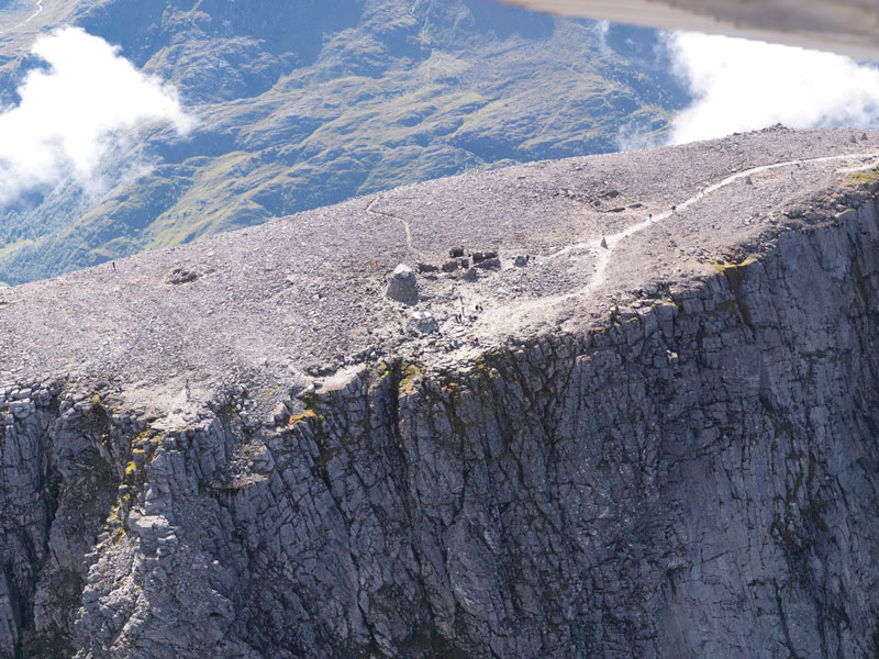 aerial view of an observatory on top of a mountain