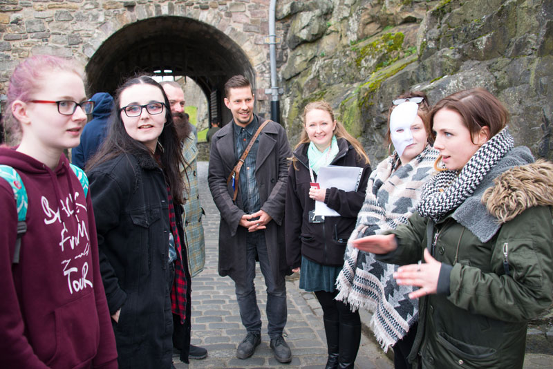 Image of a group of young people designing a tourist event at Edinburgh Castle