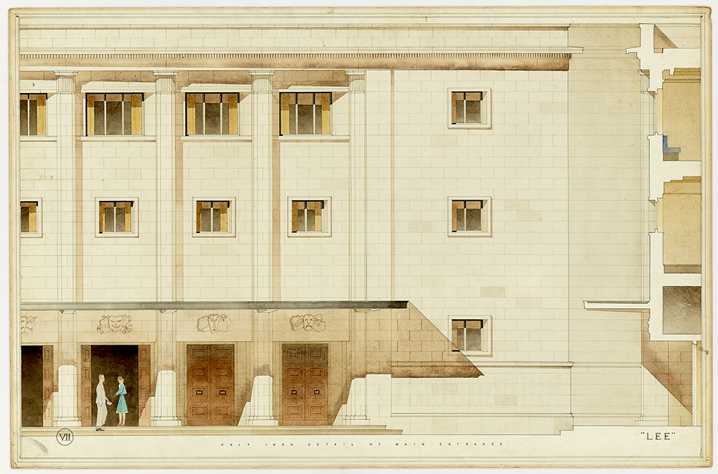 architectural drawing showing entrance to theatre