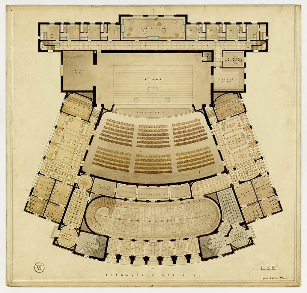 architectural drawing of theatre floor plan