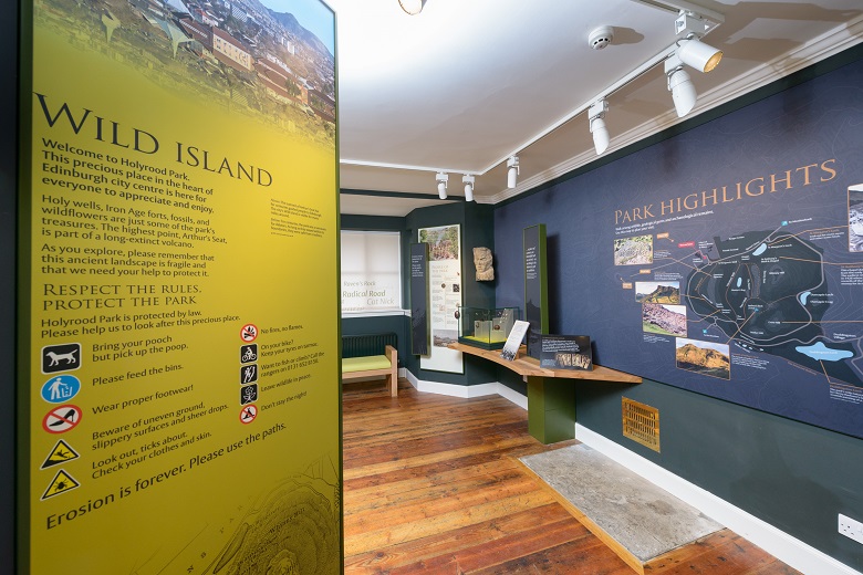 Photos of exhibition panels at Holyrood Lodge