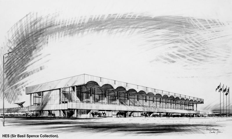 Sir Basil Spence's original design sketch for Glasgow Airport