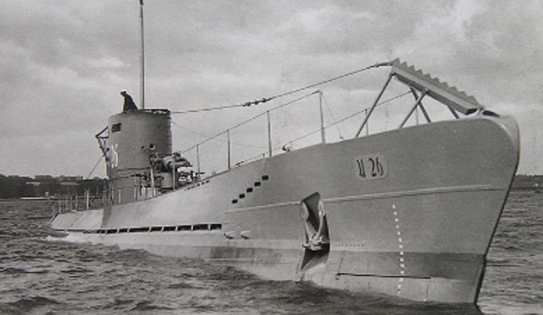 black and white image of a wartime submarine