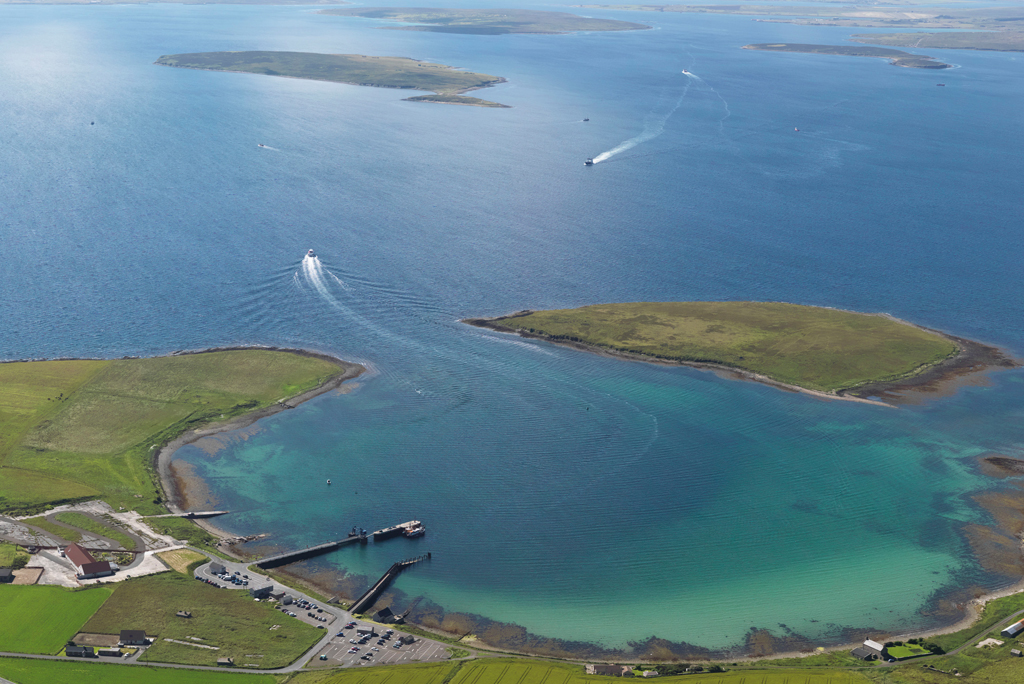 An aerial view of Scapa Flow