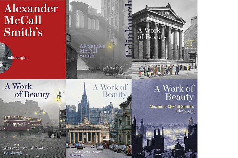 A selection of different book covers for Alexander McCall Smith's A Work of Beauty 