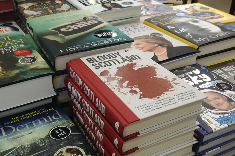 'Bloody Scotland' books on sale in store