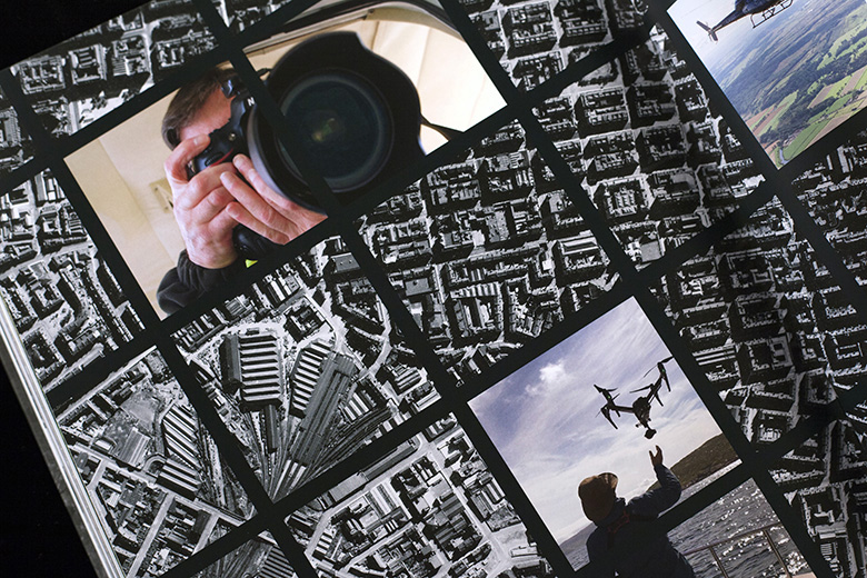 A promotional image for aerial photography books 