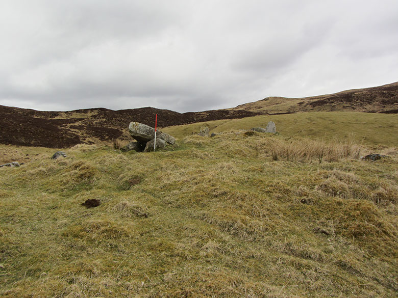 A view of the two chambered cairns