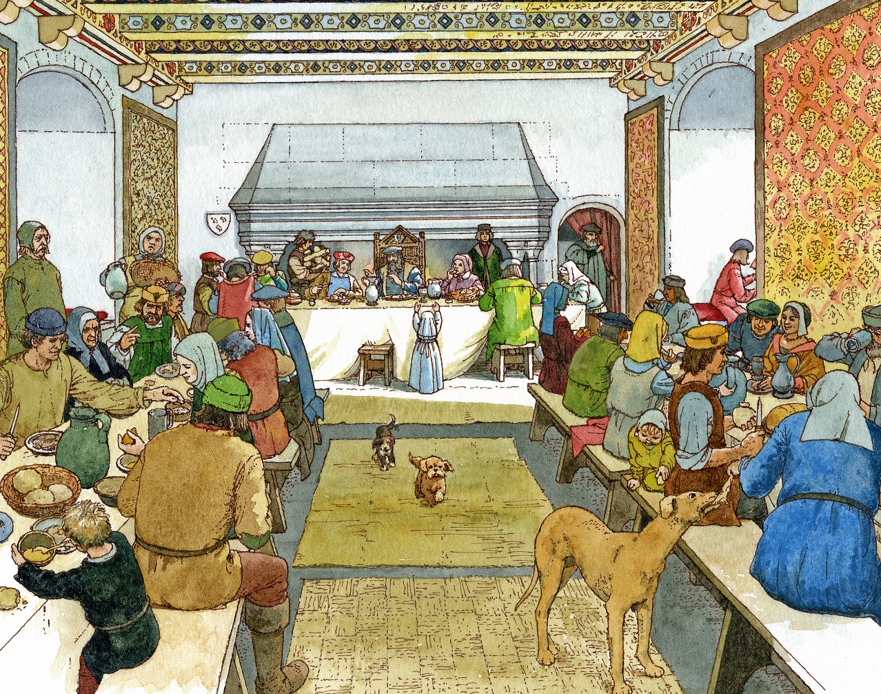 An artist's impression of a 16th century feast in Craigmillar Castle 