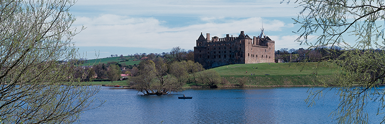 Linlithgow Palace as viewed from across Linlithgow Loch