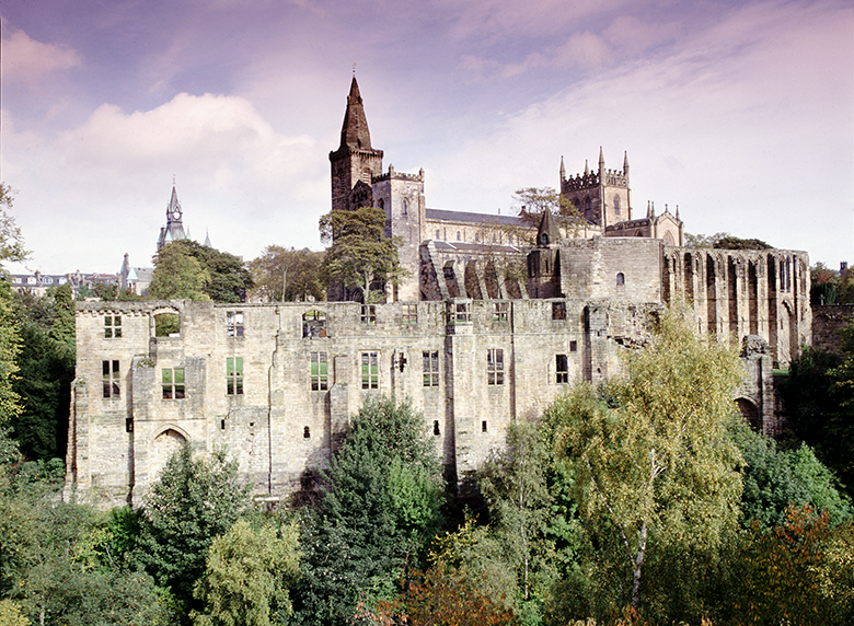 View of Dunfermline Abbey at sunset