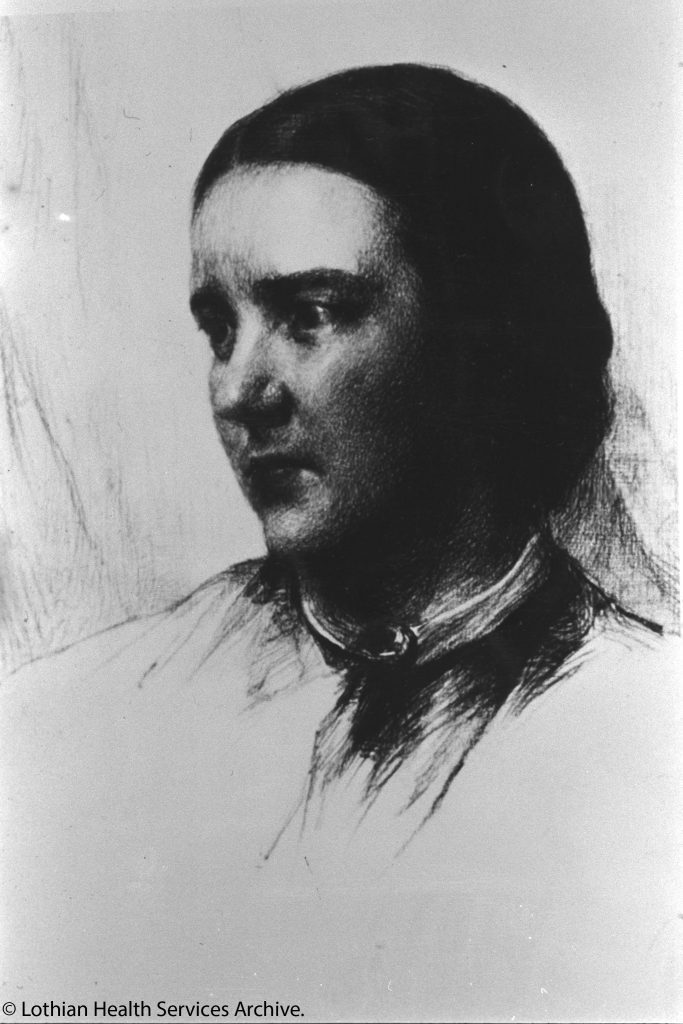 charcoal portrait of Sophia Jex-Blake