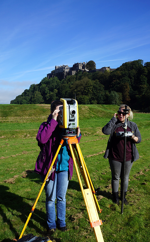 Archaeologists at work in front of Stirling Castle