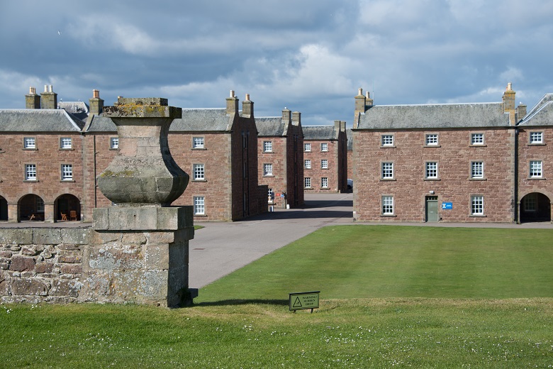 Redbrick barrack buildings at Fort George