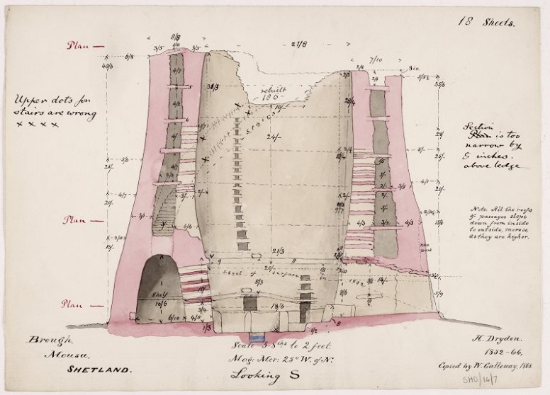 A detailed drawing of Mousa Broch