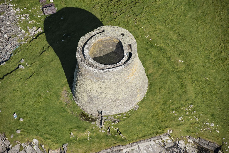 An aerial view of Mousa Broch