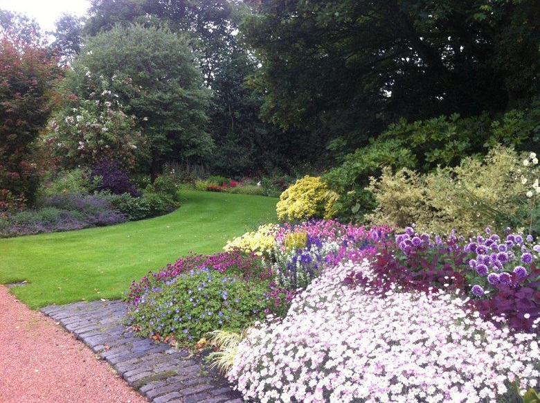 A general view of colourful flowers in the gardens at Holyrood Park