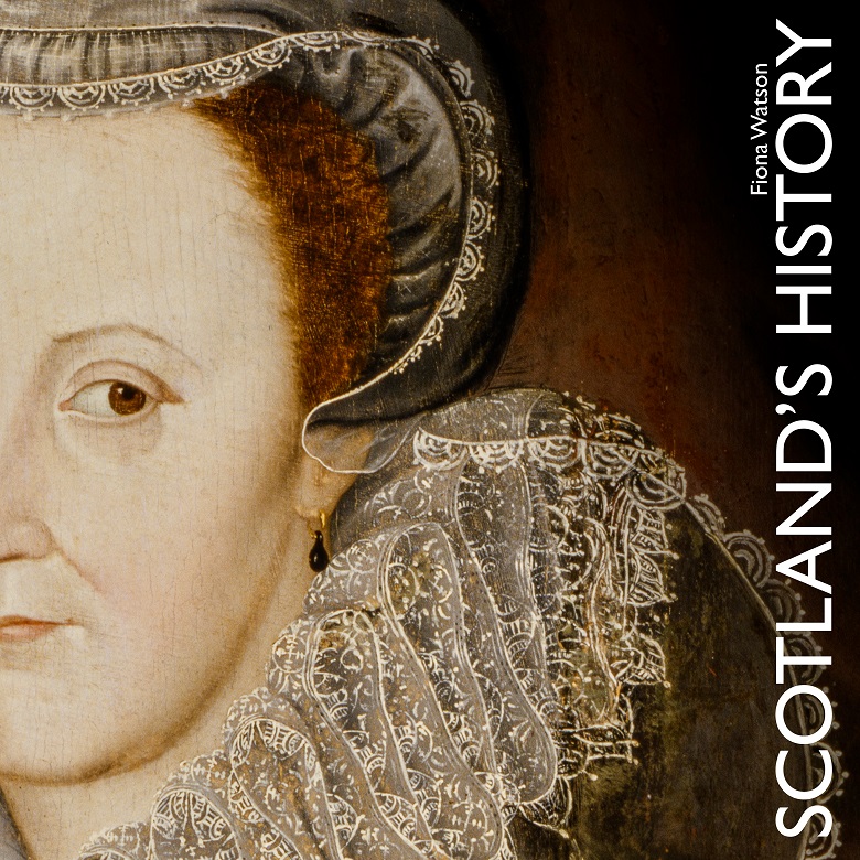 Mary Queen of Scots on the font cover of a book called Scotland's History