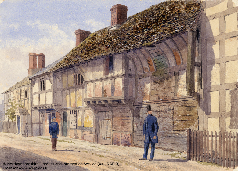 watercolour of a half-timbered house