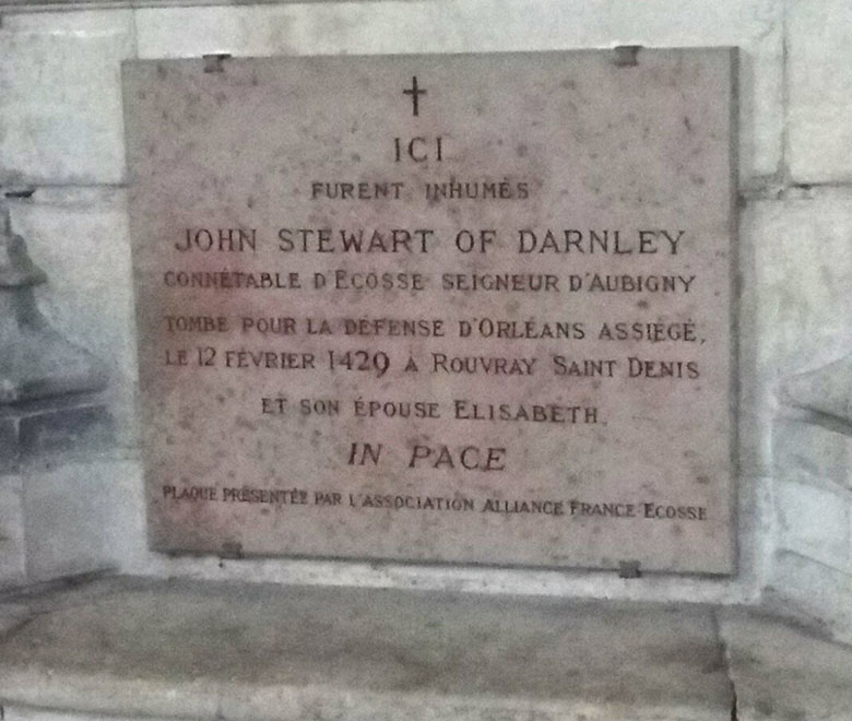 photo showing a memorial to John Stewart of Darnley