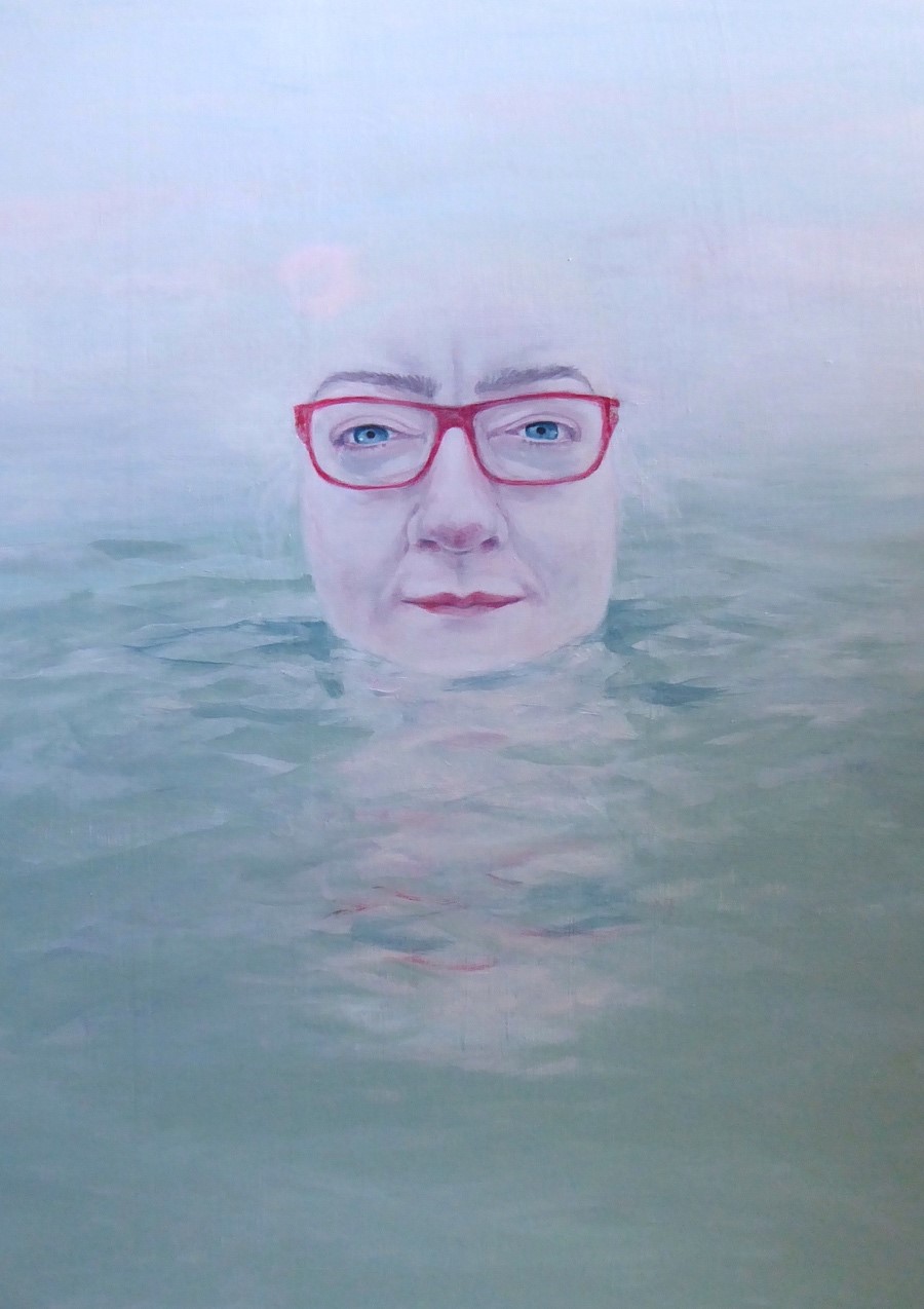 A self portrait of Morag Edward swimming in open water