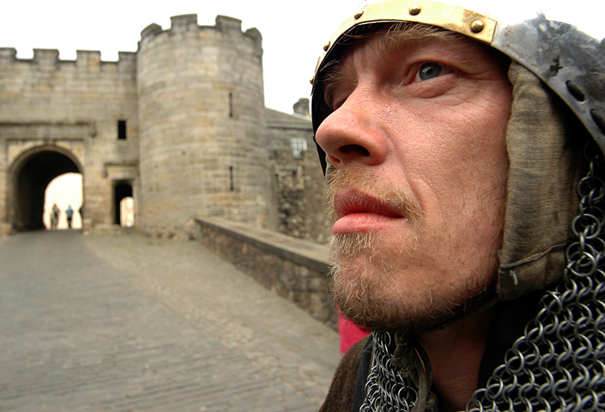 side profile of man in medieval armour