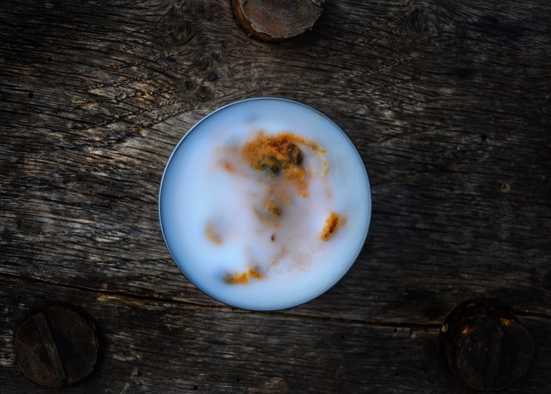 A serving of pemmican presented in metal dishes 