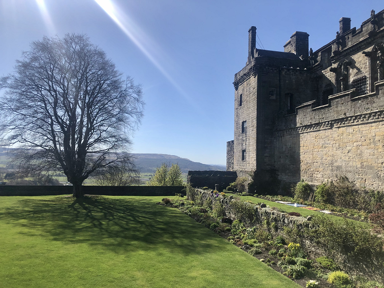 castle garden in the sunshine