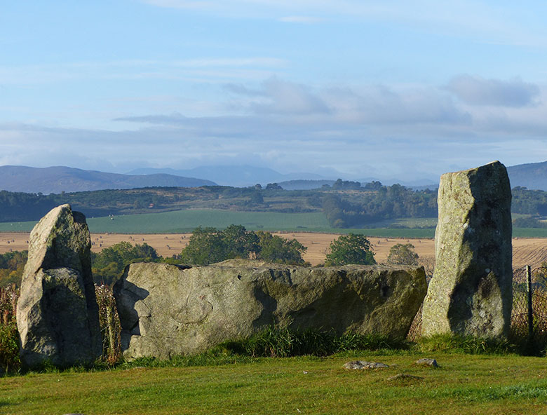 The recumbent stone at Tomnaverie Stone Circle