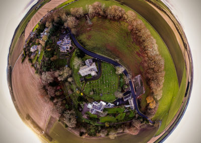 Drone image of a small landscape