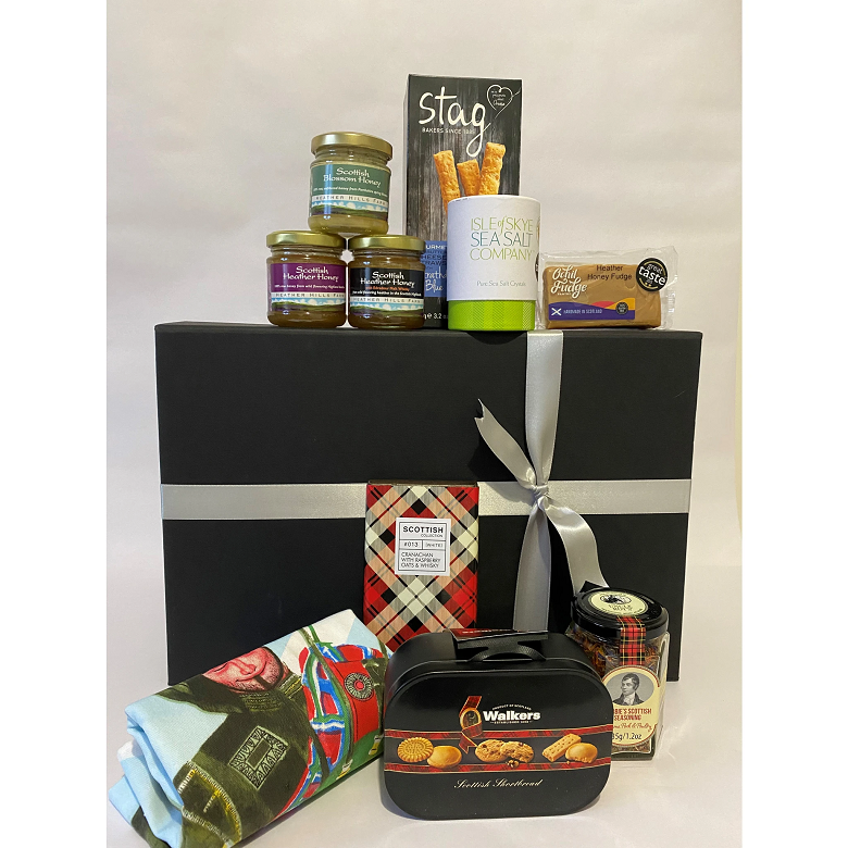 Scottish hamper including chocolates and shortbread 