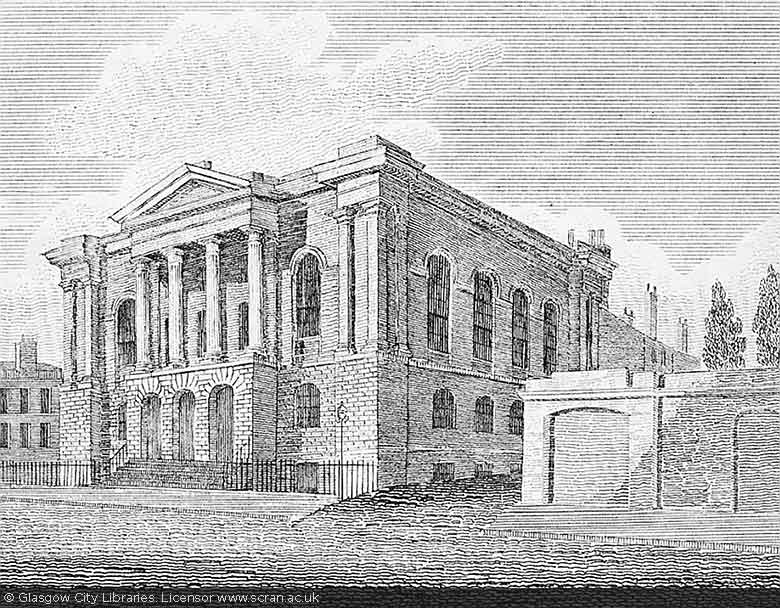 An engraving of a church in the Georgian style