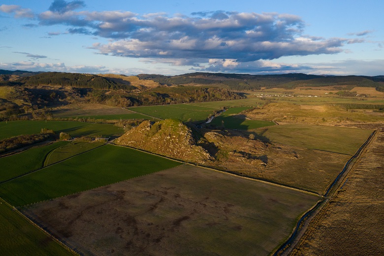 A large mound and historic fort in Kilmartin Glen