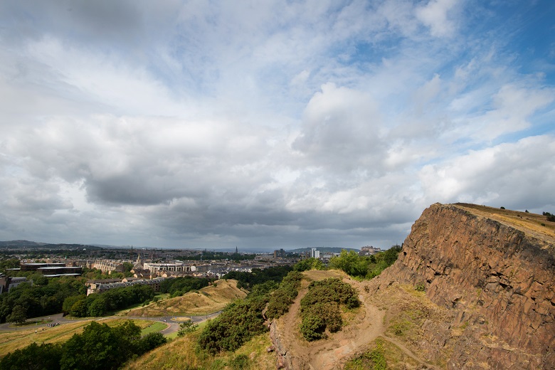 General view of Salisbury Crags, Holyrood Park.