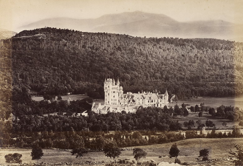 A sepia archive photo of Balmoral Castle.