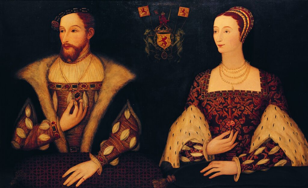 A painted portrait of James V and Mary of Guise