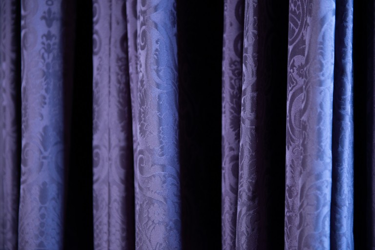 Detail of purple woven silk