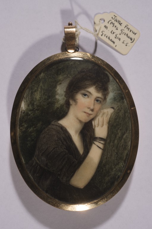 A locket with a photo of Jane Ferrier