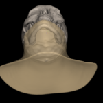 A screengrab from the digital reconstruction showing the neck from behind