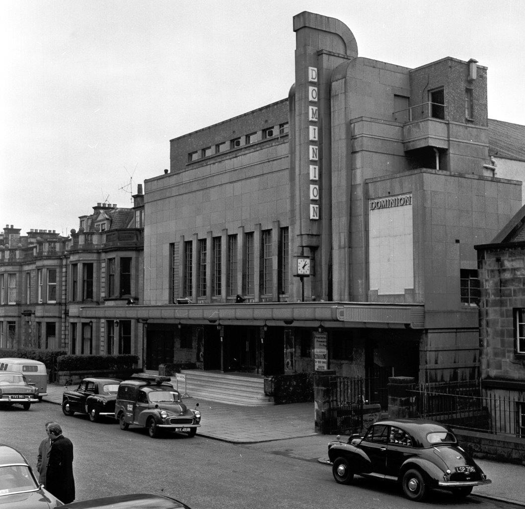 Black and white archive image of the Dominion cinema