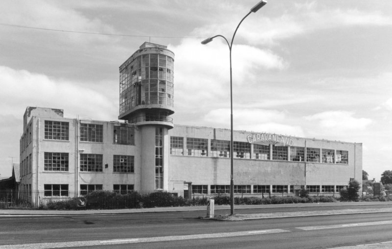 A black and white archive image of the Luma Tower.