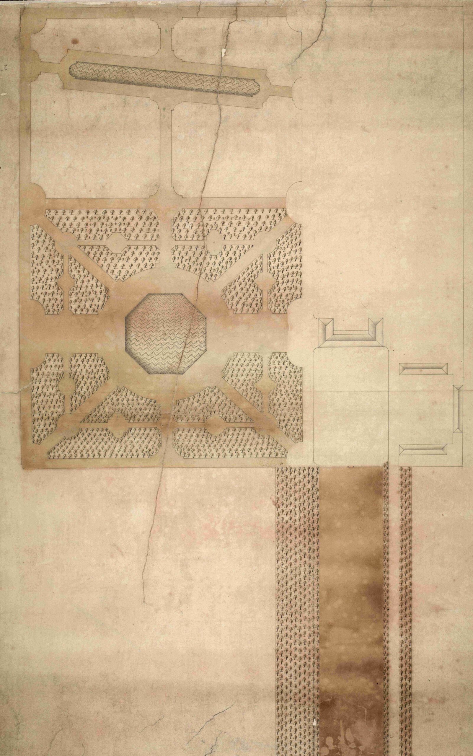 Historic drawn garden plan.